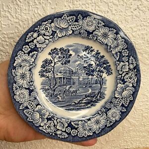 Staffordshire Liberty Blue Monticello Ironstone Bread & Butter Plate England 6"